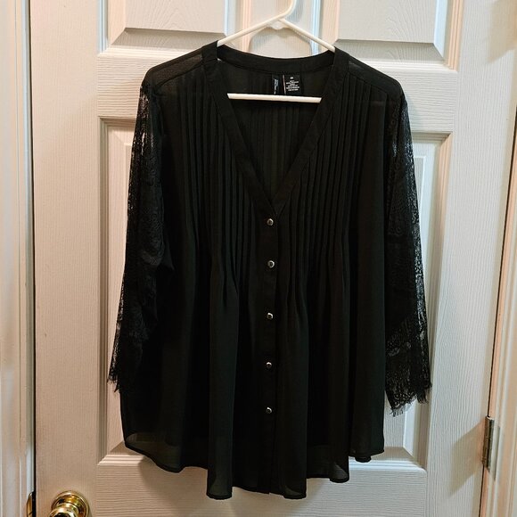 Women's Formal Black Top Plus Size 3X - Picture 1 of 6